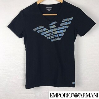 エンポリオアルマーニ(Emporio Armani)の美品 エンポリオアルマーニ 半袖Tシャツ ブラック サイズM(Tシャツ/カットソー(半袖/袖なし))