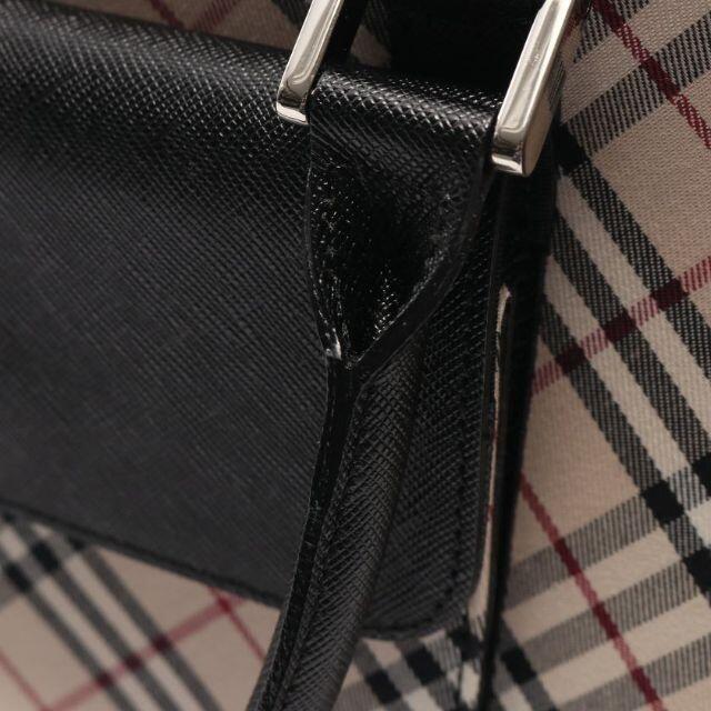 BURBERRY(バーバリー)のバーバリー ノバチェック ハンドバッグ キャンバス レザー ベージュ レディースのバッグ(ハンドバッグ)の商品写真