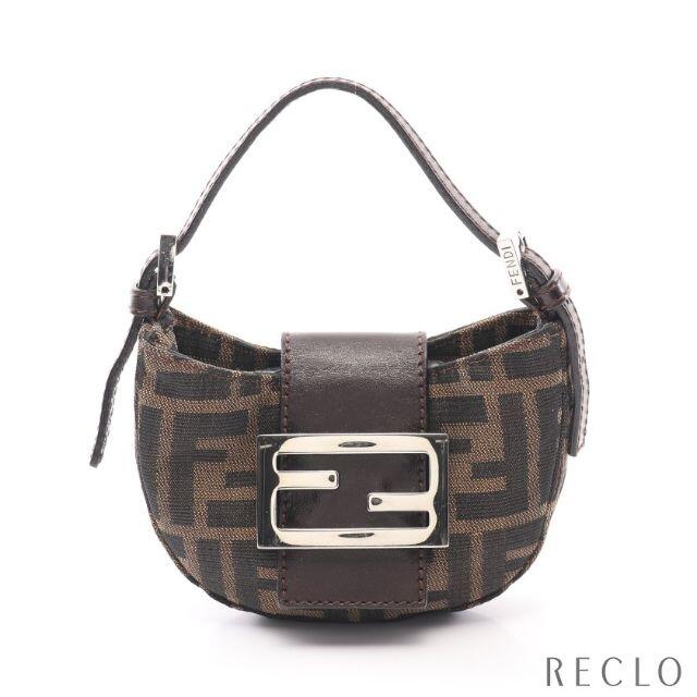 FENDI - フェンディ ズッカ ポーチ キャンバス レザー ブラウン ダーク