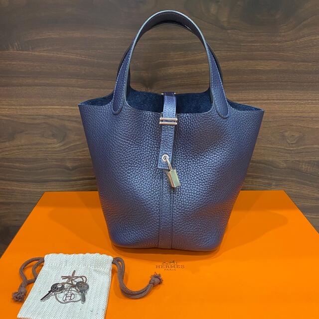 H - 極美品 HERMES エルメス ピコタンロック PM ブルーニュイ トリヨン ...