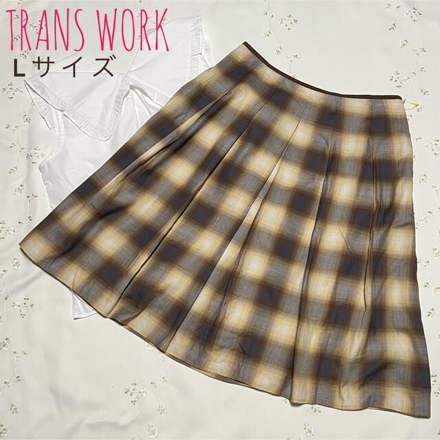 新品未使用/タグ付】TRANS WORK チェック柄ボックスプリーツスカート