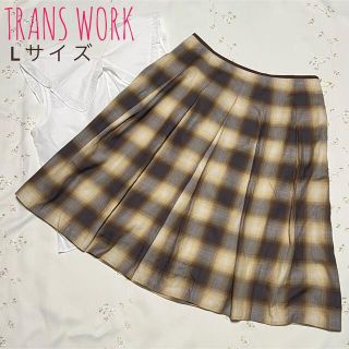 トランスワーク(TRANS WORK)の【新品未使用/タグ付】TRANS WORK チェック柄ボックスプリーツスカート(ひざ丈スカート)