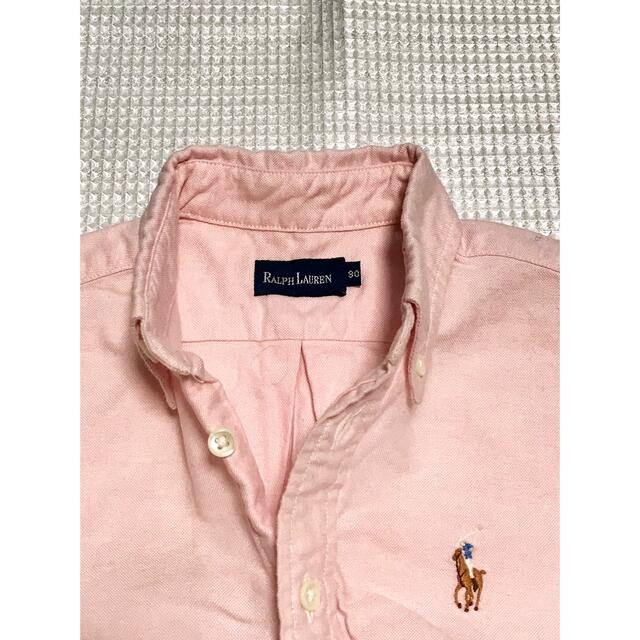 Ralph Lauren(ラルフローレン)のラルフローレン90サイズ ピンク半袖ボタンダウンシャツ フォーマルシャツ キッズ/ベビー/マタニティのキッズ服男の子用(90cm~)(ブラウス)の商品写真