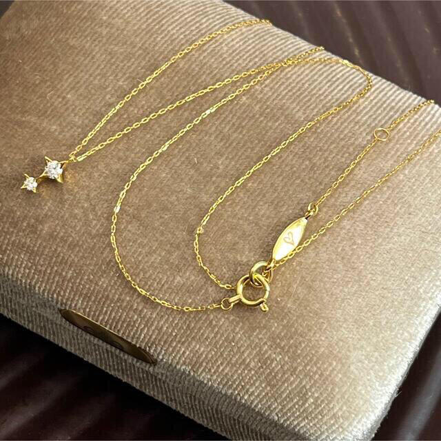 美品 AHKAH アーカー アルビレオネックレス K18イエローゴールド