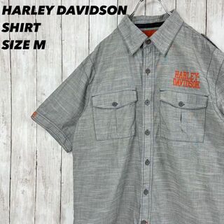 ハーレーダビッドソン(Harley Davidson)のHARLEY DAVIDSONハーレーダビッドソン半袖刺繍ロゴチェック柄シャツ.(シャツ)