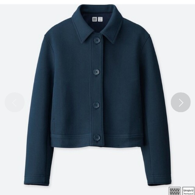 UNIQLO(ユニクロ)の時の雫様 専用 UNIQLO U ダブルフェイスジャケット ネイビー レディースのジャケット/アウター(ブルゾン)の商品写真