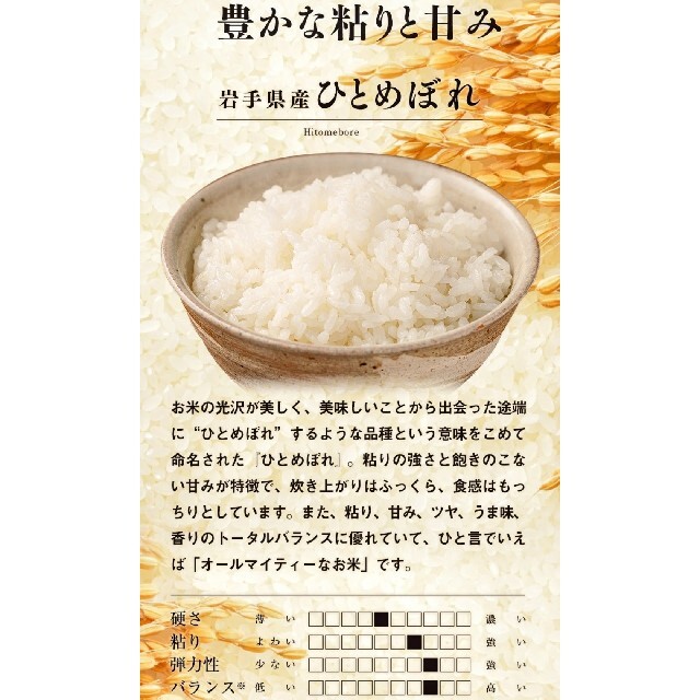 お米[ ひとめぼれ30kg ]5kg×6/大粒揃い/ジップロック付き/白米 食品/飲料/酒の食品(米/穀物)の商品写真