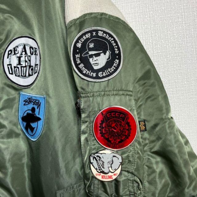 STUSSY(ステューシー)の【25周年特別記念モデル】ステューシー　MA-1　ブルゾン　アルファー　美品 メンズのジャケット/アウター(フライトジャケット)の商品写真