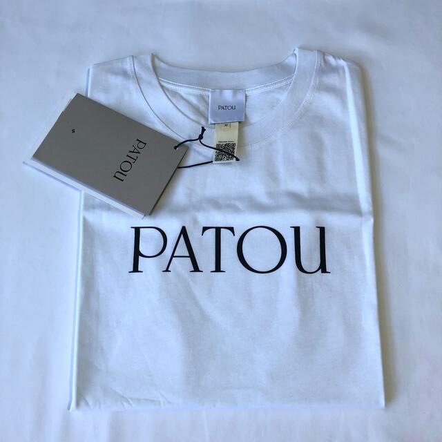 少し訳有 新品未着用 Patou 白M オーガニックコットン パトゥロゴTシャツTシャツ(半袖/袖なし)