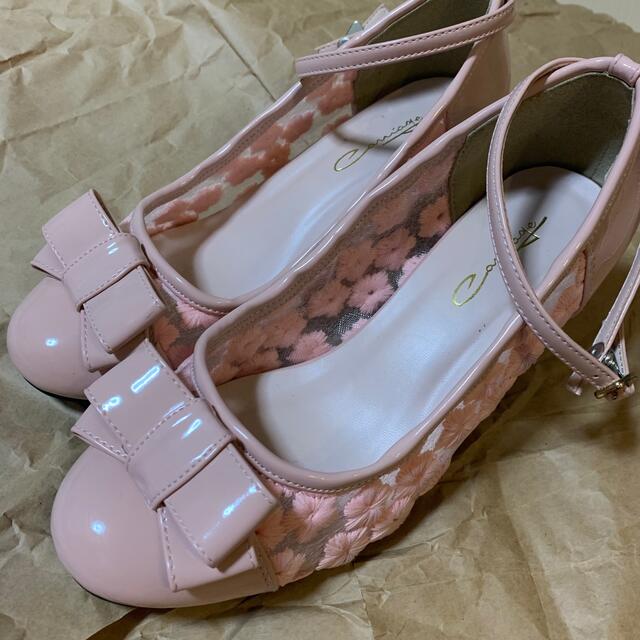 ピンク　花柄　サンダル レディースの靴/シューズ(サンダル)の商品写真