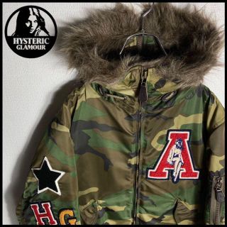 ヒステリックグラマー(HYSTERIC GLAMOUR)の【ロゴ満載】ヒステリックグラマー　フライトジャケット　MA-1　ワッペン　美品(フライトジャケット)