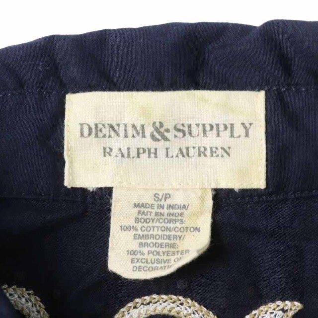 Denim & Supply Ralph Lauren(デニムアンドサプライラルフローレン)のデニム&サプライ ラルフローレン シャツ ブラウス コットン 刺繍 S 紺 レディースのトップス(シャツ/ブラウス(長袖/七分))の商品写真