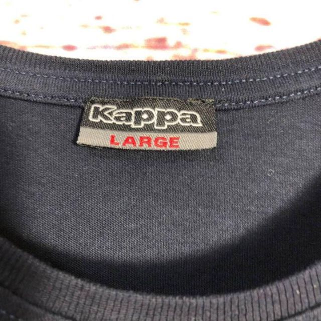 Kappa(カッパ)の輸入古着 Kappa 刺繍ロゴ ネイビー Lサイズ メンズのトップス(Tシャツ/カットソー(半袖/袖なし))の商品写真