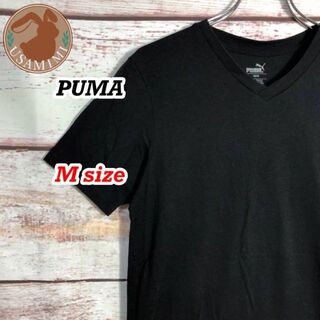 プーマ(PUMA)の輸入古着 PUMA Vネック ワンポイントプリント Tシャツ Mサイズ(Tシャツ/カットソー(半袖/袖なし))