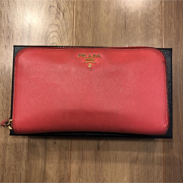 再入荷 PRADA プラダ 長財布 ピンク フラゴラ 箱付き ギャランティー