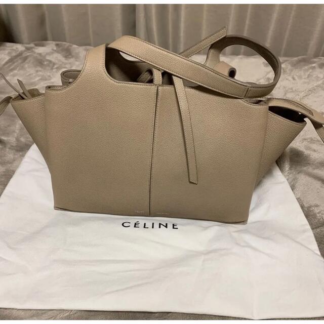 CELINE  セリーヌ　トリフォルド　レザー　トート　ハンド　バッグ　ブラック