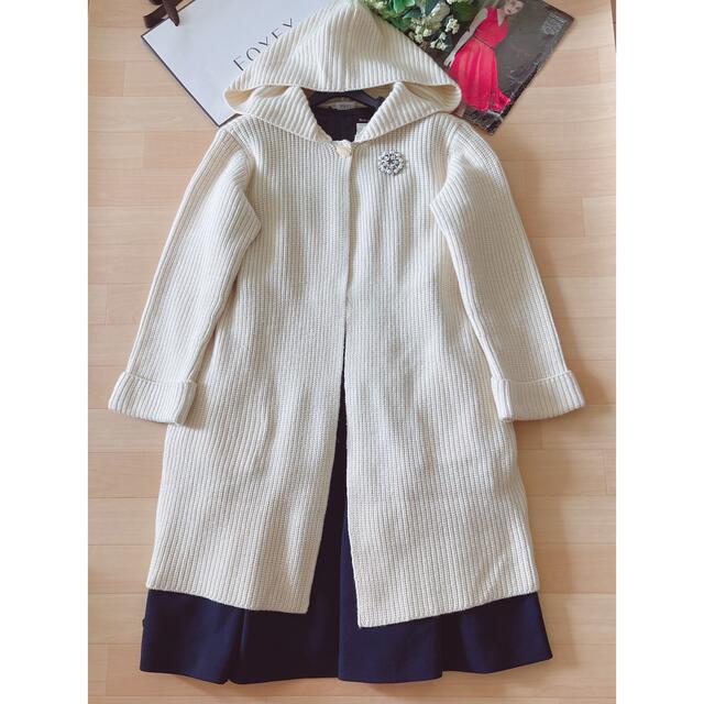 限定販売】 FOXEY 極美品!FOXEYカシミア100%フード付きコート フリー