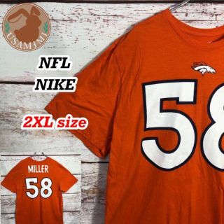 ナイキ(NIKE)の【希少】 NIKE NFL デンバー・ブロンコス 両面プリント Tシャツ 2XL(Tシャツ/カットソー(半袖/袖なし))