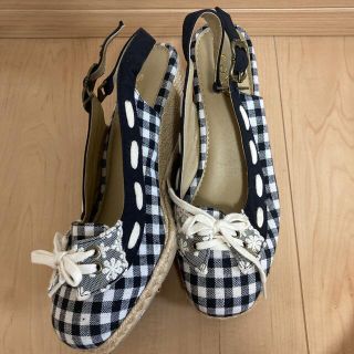 アクシーズファム(axes femme)の【アクシーズファム】美品 チェック サンダル シンプル(サンダル)