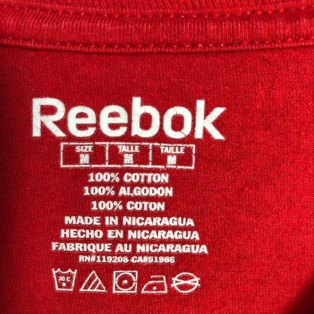 Reebok(リーボック)の輸入古着 Reebok NHLブラックホークス ビックロゴ Tシャツ Mサイズ メンズのトップス(Tシャツ/カットソー(半袖/袖なし))の商品写真