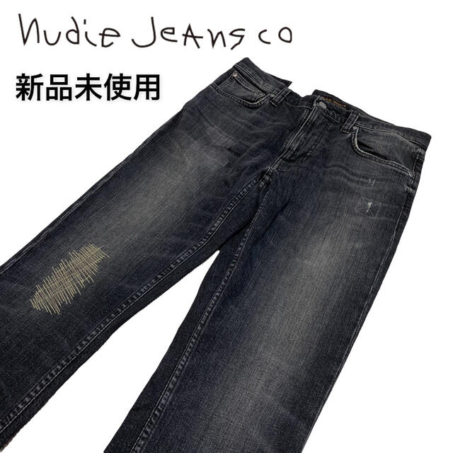 新品ヌーディージーンズ LEAN DEAN ユーズド加工スリムテーパード W30