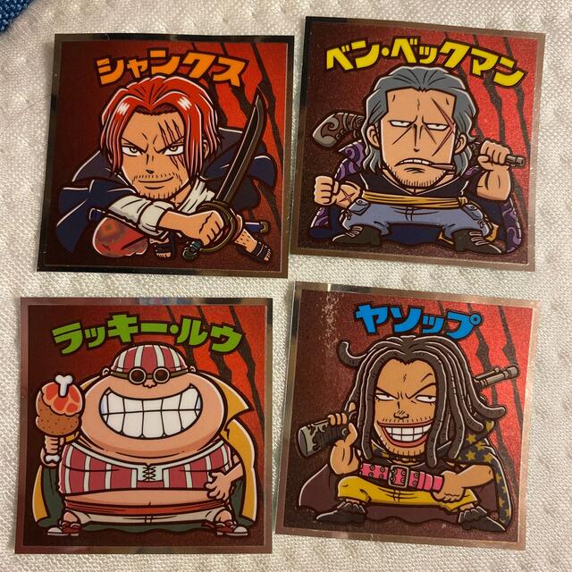 ONE PIECE(ワンピース)のONE PIECE ビックリマンチョコ 赤髪海賊団セット エンタメ/ホビーのおもちゃ/ぬいぐるみ(キャラクターグッズ)の商品写真