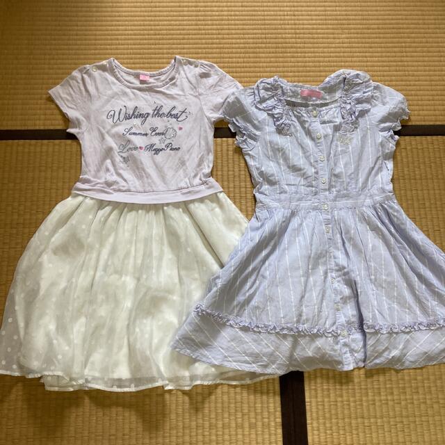 メゾピアノ　ワンピース二枚　メゾピアノ ワンピース　2着mezzopiano キッズ/ベビー/マタニティのキッズ服女の子用(90cm~)(ワンピース)の商品写真