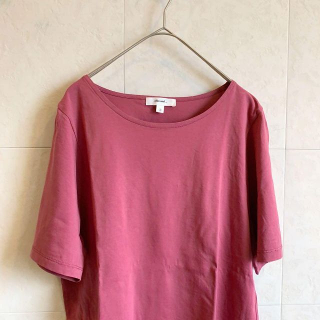 niko and...(ニコアンド)の豆の母様★niko and.. ピンク Tシャツ オープン袖 レディースのトップス(Tシャツ(半袖/袖なし))の商品写真