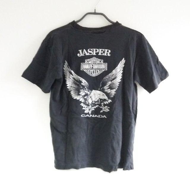 Harley Davidson(ハーレーダビッドソン)の◆45 レア 当時物 ハーレーダビッドソン カナダ カットソー Tシャツ 黒 メンズのトップス(Tシャツ/カットソー(半袖/袖なし))の商品写真