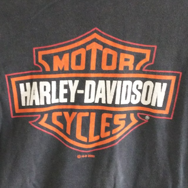 Harley Davidson(ハーレーダビッドソン)の◆45 レア 当時物 ハーレーダビッドソン カナダ カットソー Tシャツ 黒 メンズのトップス(Tシャツ/カットソー(半袖/袖なし))の商品写真