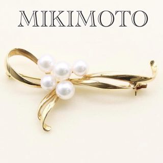 ミキモト MIKIMOTO リボンモチーフパールブローチ ブローチ レ