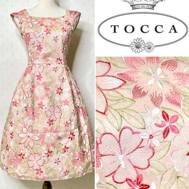 TOCCA トッカ ワンピース 花柄 刺繍 ピンク 0 ラッキースター ドレス 