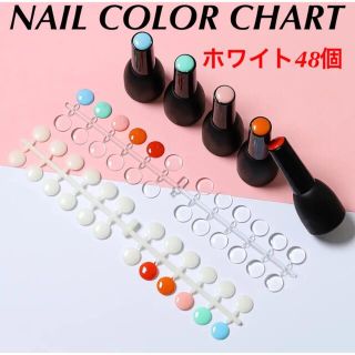 ネイルカラーチャート　48個セット(ホワイト) (ネイル用品)