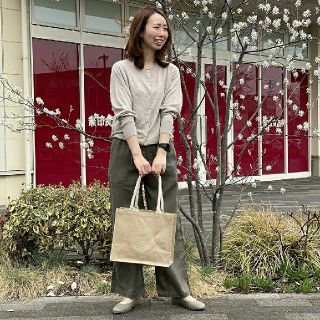 ムジルシリョウヒン(MUJI (無印良品))の〓新品〓  無印良品フレンチリネンストレートパンツ／スモーキーグリーン／XL(カジュアルパンツ)