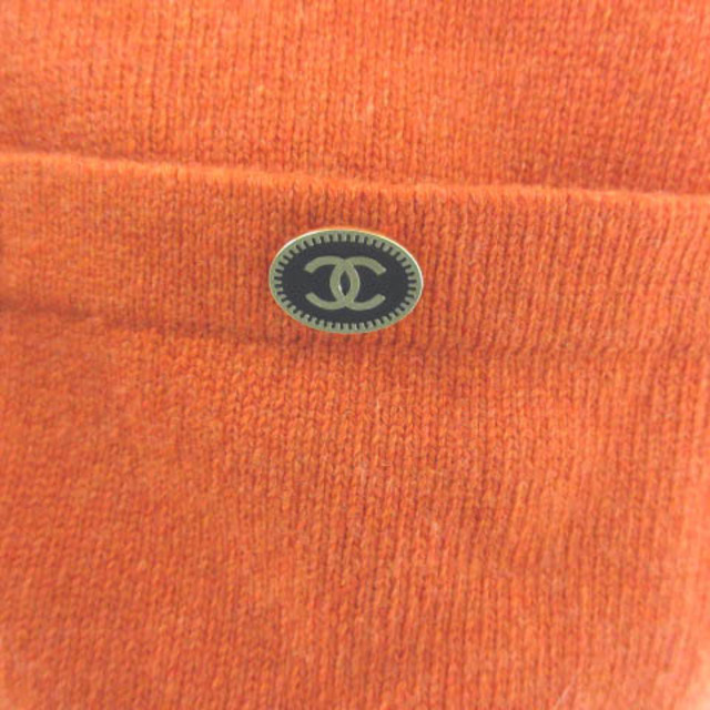 CHANEL(シャネル)のシャネル カーディガン ココマーク カシミヤ 7分袖 オレンジ ネイビー 40 レディースのトップス(カーディガン)の商品写真