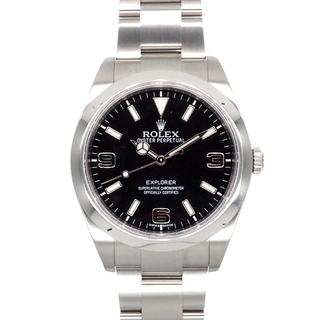 ロレックス(ROLEX)のロレックス エクスプローラー 自動巻き 腕時計 ステンレススチール SS ブラック ランダム番 (2013年11月購入） 214270 メンズ 40802027432【中古】【アラモード】(腕時計(アナログ))