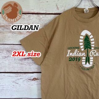 輸入古着 GILDAN ホッキングヒルズトレイルラン 記念Tシャツ 2XL(Tシャツ/カットソー(半袖/袖なし))