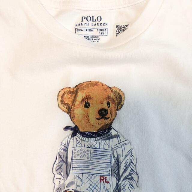 POLO RALPH LAUREN(ポロラルフローレン)の新作◇ラルフローレン ガールズ半袖Tシャツ ホワイト 6X/125 キッズ/ベビー/マタニティのキッズ服女の子用(90cm~)(Tシャツ/カットソー)の商品写真