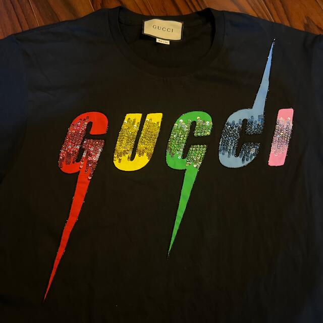 【本物保証】 Gucci - Ｔシャツ ロゴ スパンコール GUCCI Tシャツ+カットソー(半袖+袖なし)