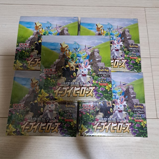 ポケモンカードゲームイーブイヒーローズシュリンク付き　5BOX