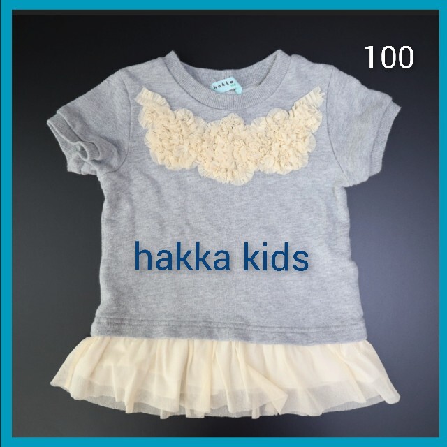 hakka kids(ハッカキッズ)のハッカキッズ　半袖トレーナー　フリル【100】 キッズ/ベビー/マタニティのキッズ服女の子用(90cm~)(Tシャツ/カットソー)の商品写真