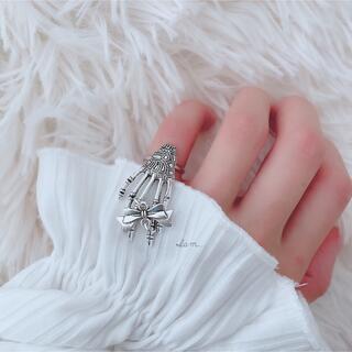 新作＊ dark ribbon hand ring(リング)