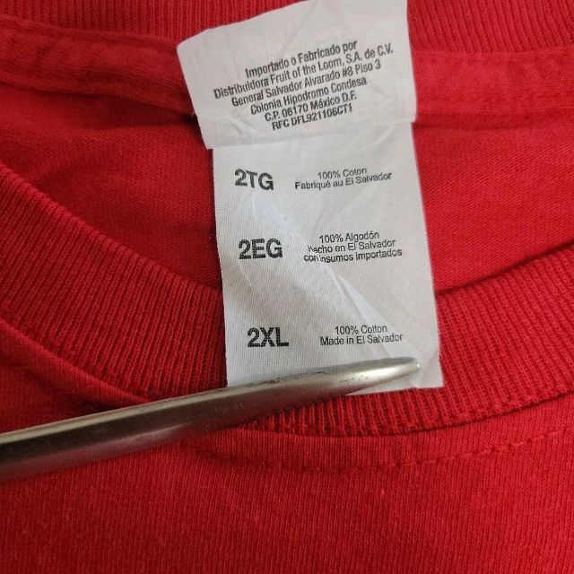 【JERZEES 】シンプルTシャツ　2XL XXL  レッド メンズのトップス(Tシャツ/カットソー(半袖/袖なし))の商品写真