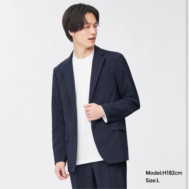 GU - ジーユー ウォッシャブルテーラードジャケットセットアップ NAVY