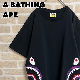 アベイシングエイプ(A BATHING APE)の【美品】 A BATHING APE Tシャツ シャーク 迷彩 カモ柄 XL(Tシャツ/カットソー(半袖/袖なし))