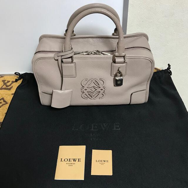 LOEWE アマソナ28　ミニボストンバック　グレージュ　ほぼ新品ハンドバック海外セレブ