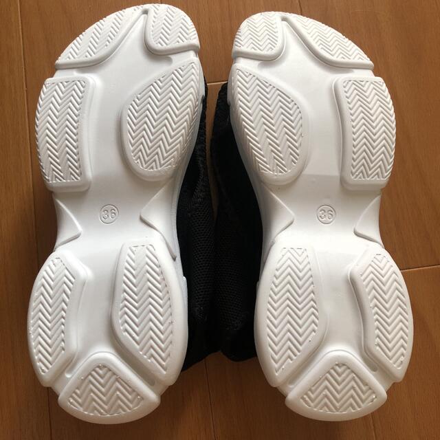 厚底 美脚 ニットサンダル メッシュ 韓国風 ブラック 36 22.5-23cm レディースの靴/シューズ(サンダル)の商品写真