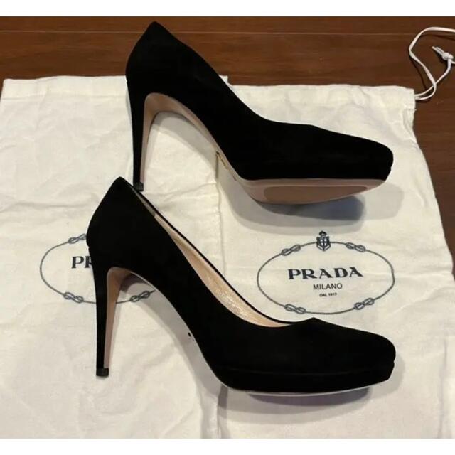 PRADA - 【未使用に近い】PRADA ブラック スエード ハイヒールの PRADA - 【未使用に近い】PRADA ブラック スエード ハイヒールの