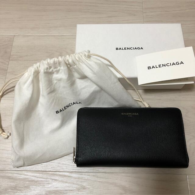 BALENCIAGA 極美品 黒 長財布 エッセンシャル レザー バレンシアガ-