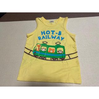 ホットビスケッツ(HOT BISCUITS)のミキハウスホットビスケッツ  電車プリントイエローランニング　120㎝(Tシャツ/カットソー)